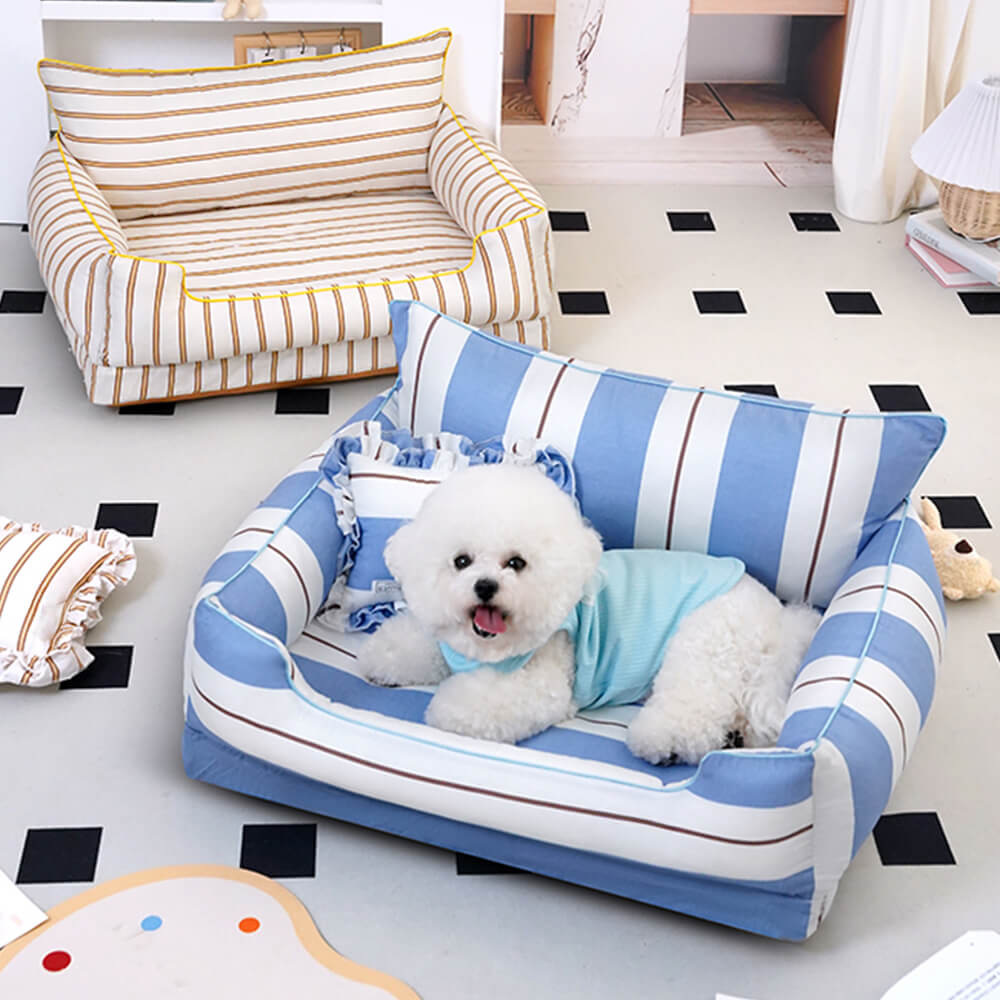 Lit chien et chat en coton avec coussin tout autour