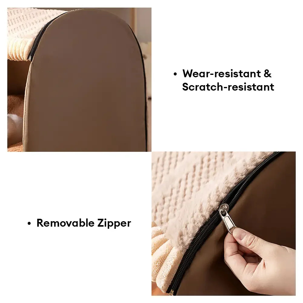 Lit pour chien semi-fermé portable Cozy Cabin avec toit, isolant et durable