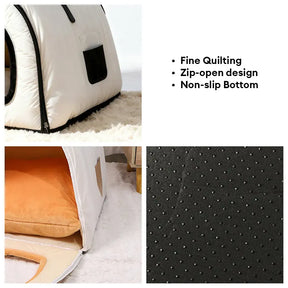 Caverne pour chat enveloppante et résistante à l'eau, lit pour chien au sommeil profond, lavable et confortable.