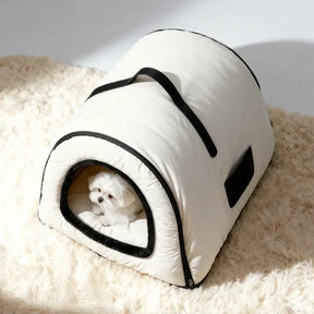 Caverne pour chat enveloppante et résistante à l'eau, lit pour chien au sommeil profond, lavable et confortable.