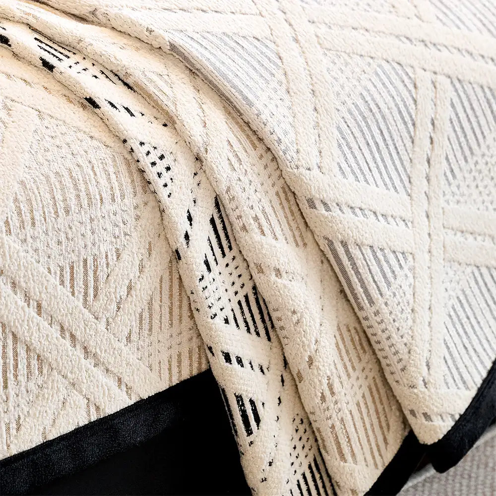 Housse de canapé anti-rayures de chat et antidérapante avec motif plaid créatif - Adaptée à toutes les saisons