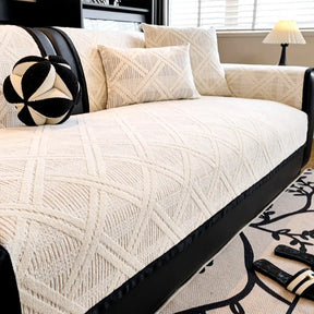 Housse de canapé anti-rayures de chat et antidérapante avec motif plaid créatif - Adaptée à toutes les saisons