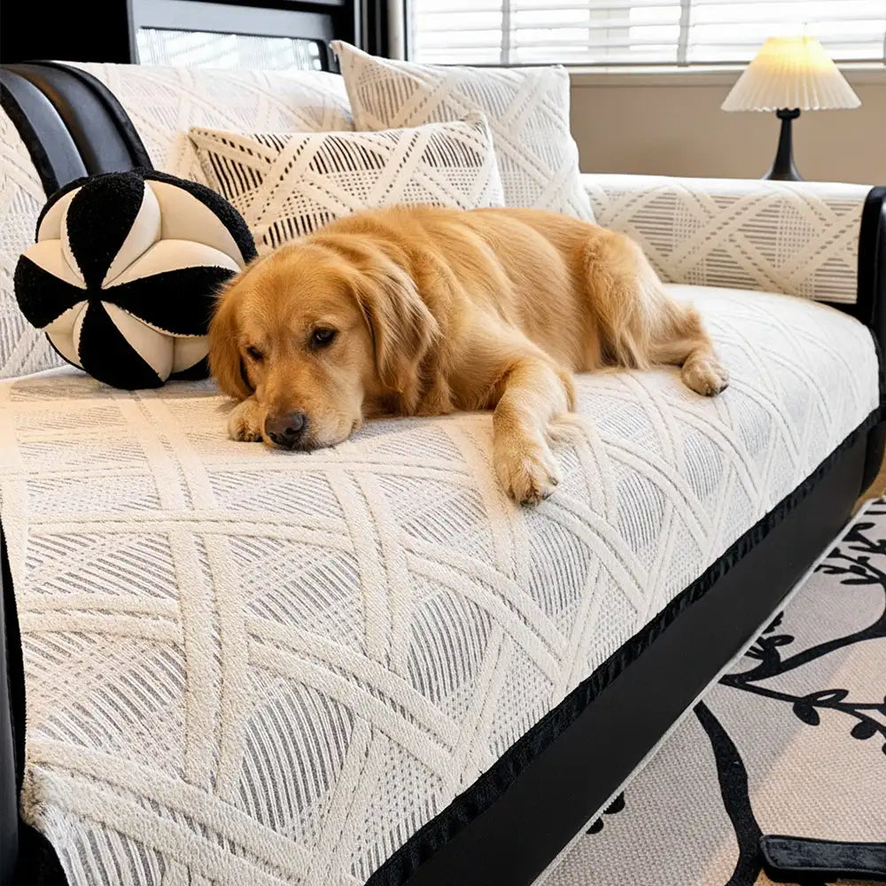 Housse de canapé anti-rayures de chat et antidérapante avec motif plaid créatif - Adaptée à toutes les saisons
