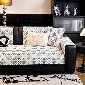 Housse de canapé anti-rayures de chat et antidérapante avec motif plaid créatif - Adaptée à toutes les saisons