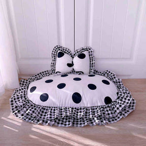 Lit pour chien ovale coussin amovible avec volants style princesse