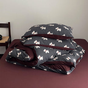 Parure en coton jacquard tricoté avec petit chiot mignon