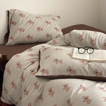 Parure en coton jacquard tricoté avec petit chiot mignon