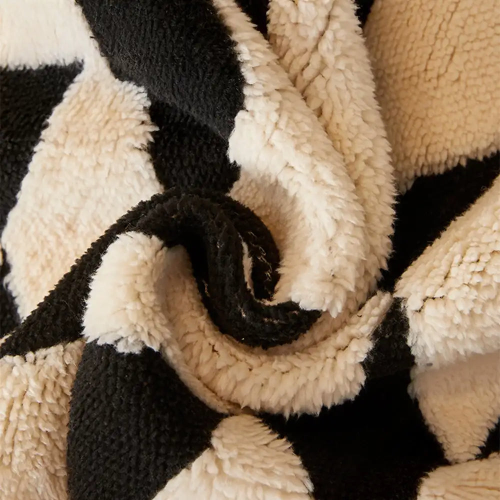 Housse de canapé en peluche à motif de diamant