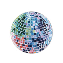 Tapis rond en faux cachemire à blocs de couleurs boule disco