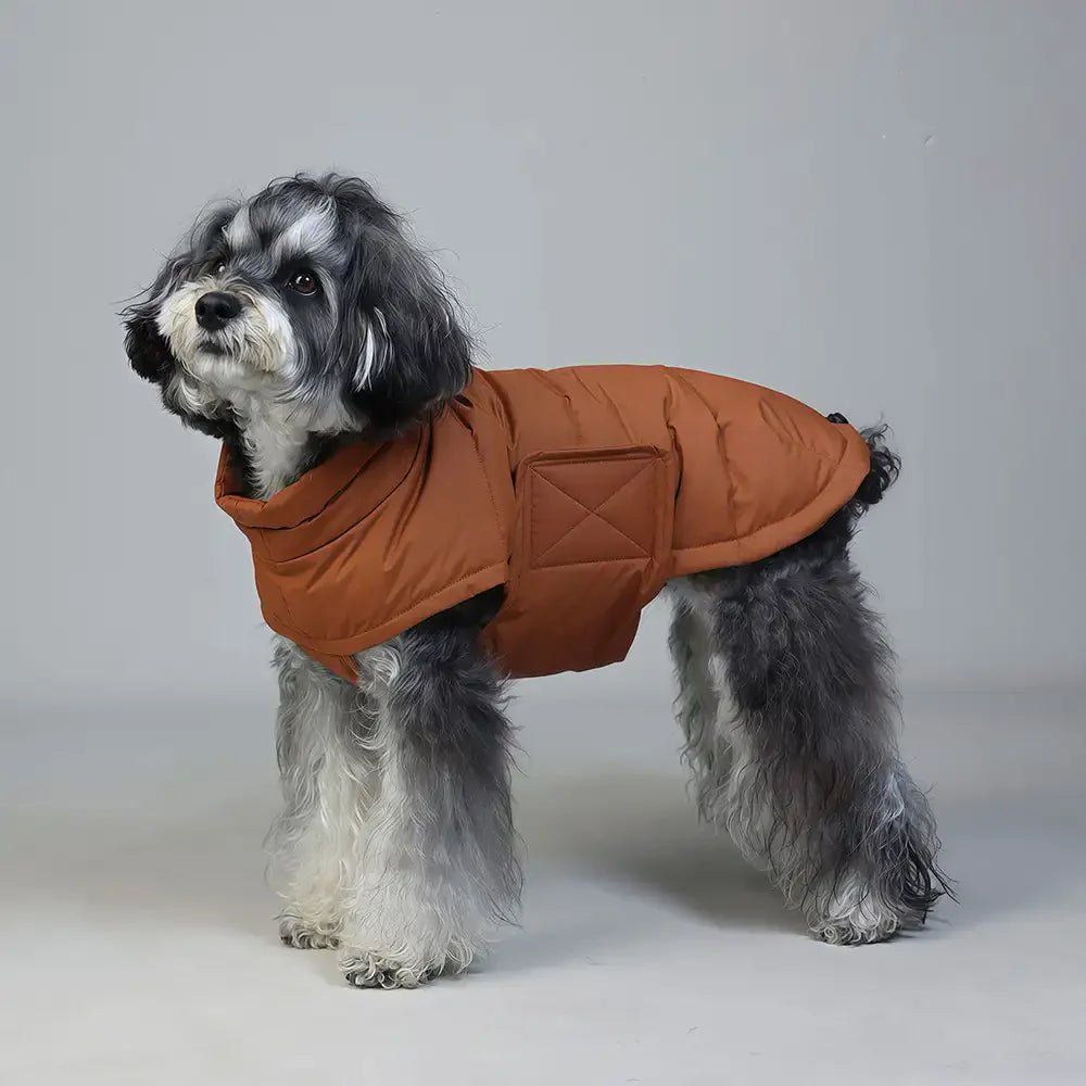 Gilet pour chien en duvet d'oie rempli d'hiver, léger, manteau chaud pour chien avec anneau pour laisse.