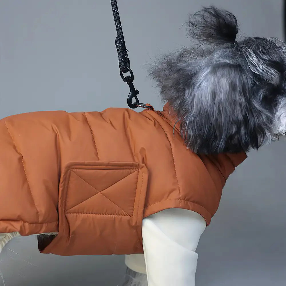 Gilet pour chien en duvet d'oie rempli d'hiver, léger, manteau chaud pour chien avec anneau pour laisse.