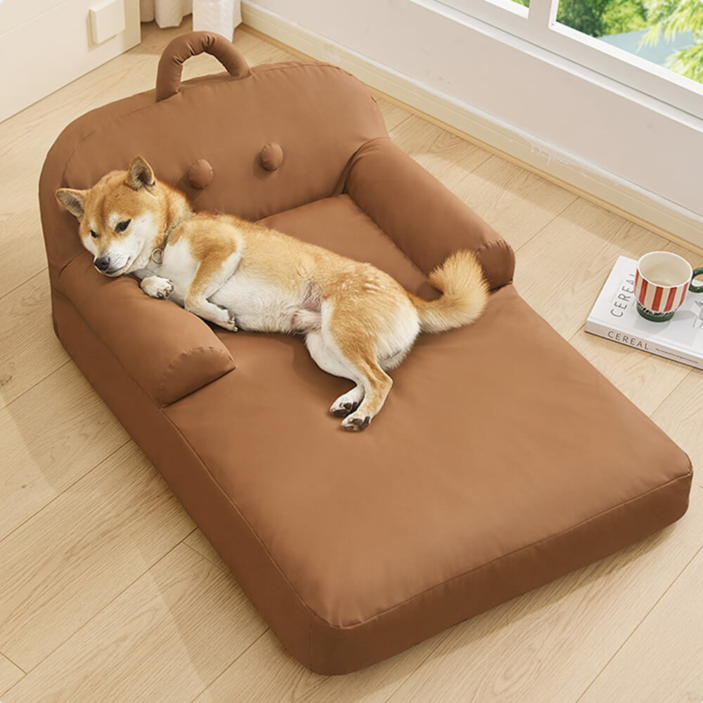 Grand lit pour chien en similicuir durable imperméable et résistant aux griffures