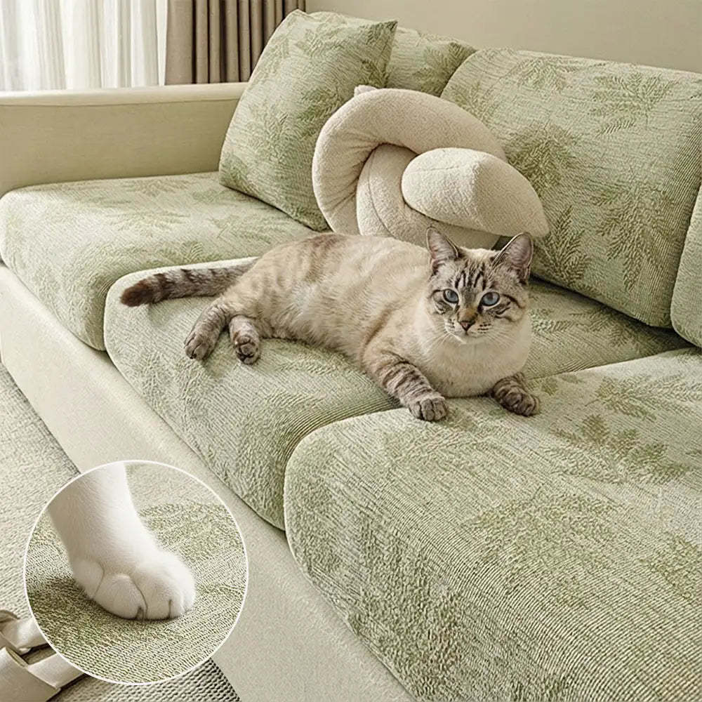 Housse de canapé d'angle extensible en chenille élastique anti-rayures