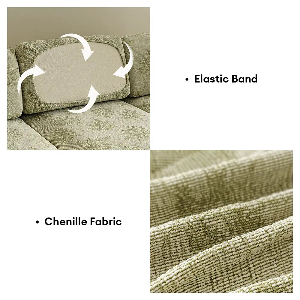 Housse de canapé d'angle extensible en chenille élastique anti-rayures