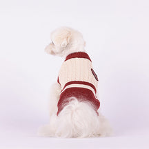 Pull pour chien élégant et extensible sans manches avec patch ours Preppy