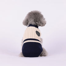 Pull pour chien élégant et extensible sans manches avec patch ours Preppy