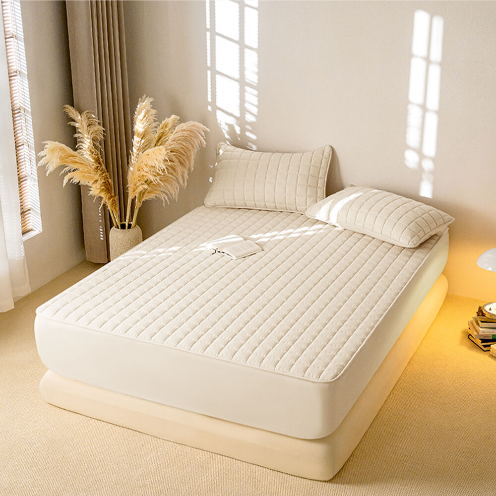 Housse de matelas élégante carrée respirante imperméable antibactérienne