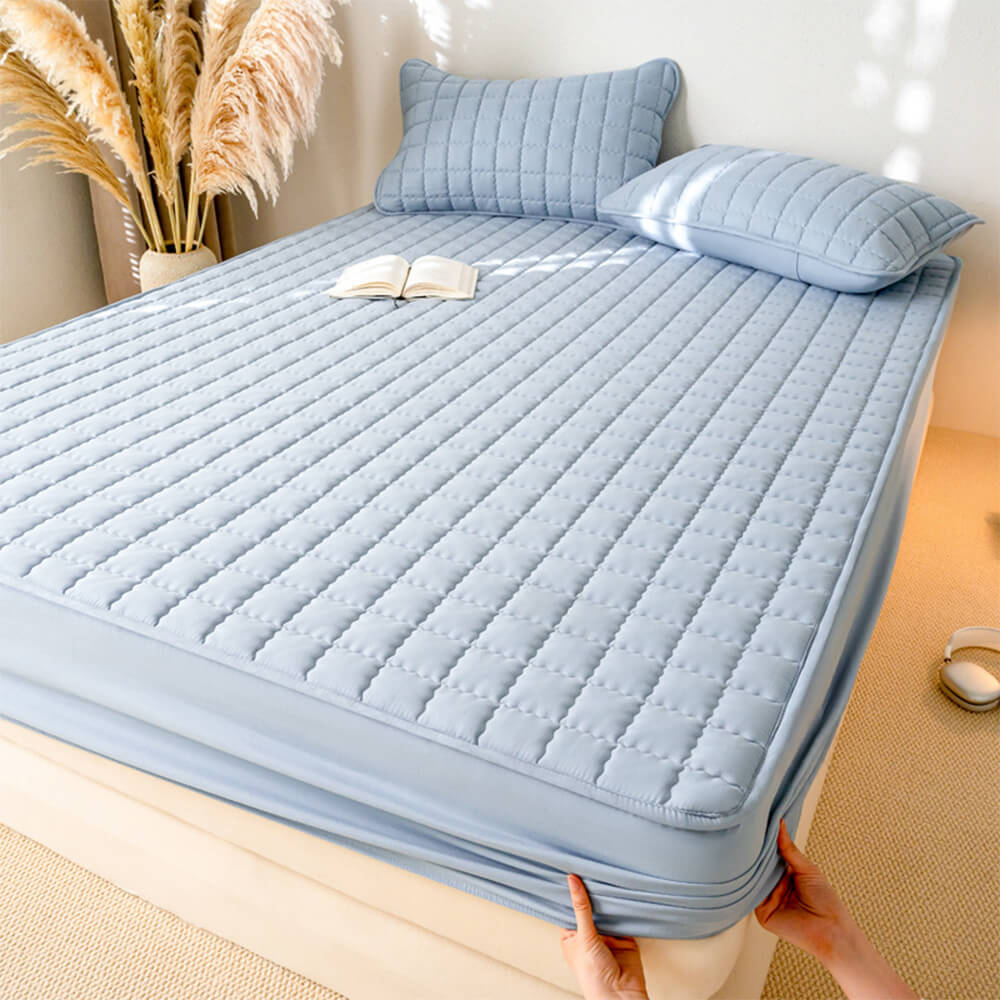 Housse de matelas élégante carrée respirante imperméable antibactérienne