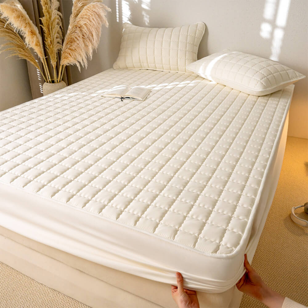 Housse de matelas élégante carrée respirante imperméable antibactérienne