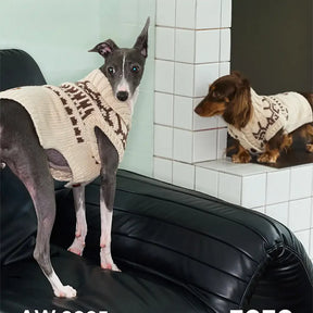 Pull pour chien sans manches en motif Fair Isle pour teckel