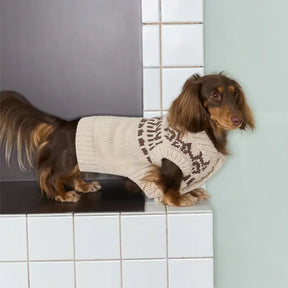 Pull pour chien sans manches en motif Fair Isle pour teckel