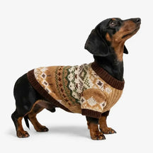 Pull Fair Isle vintage pour Teckel et petits à moyens chiens