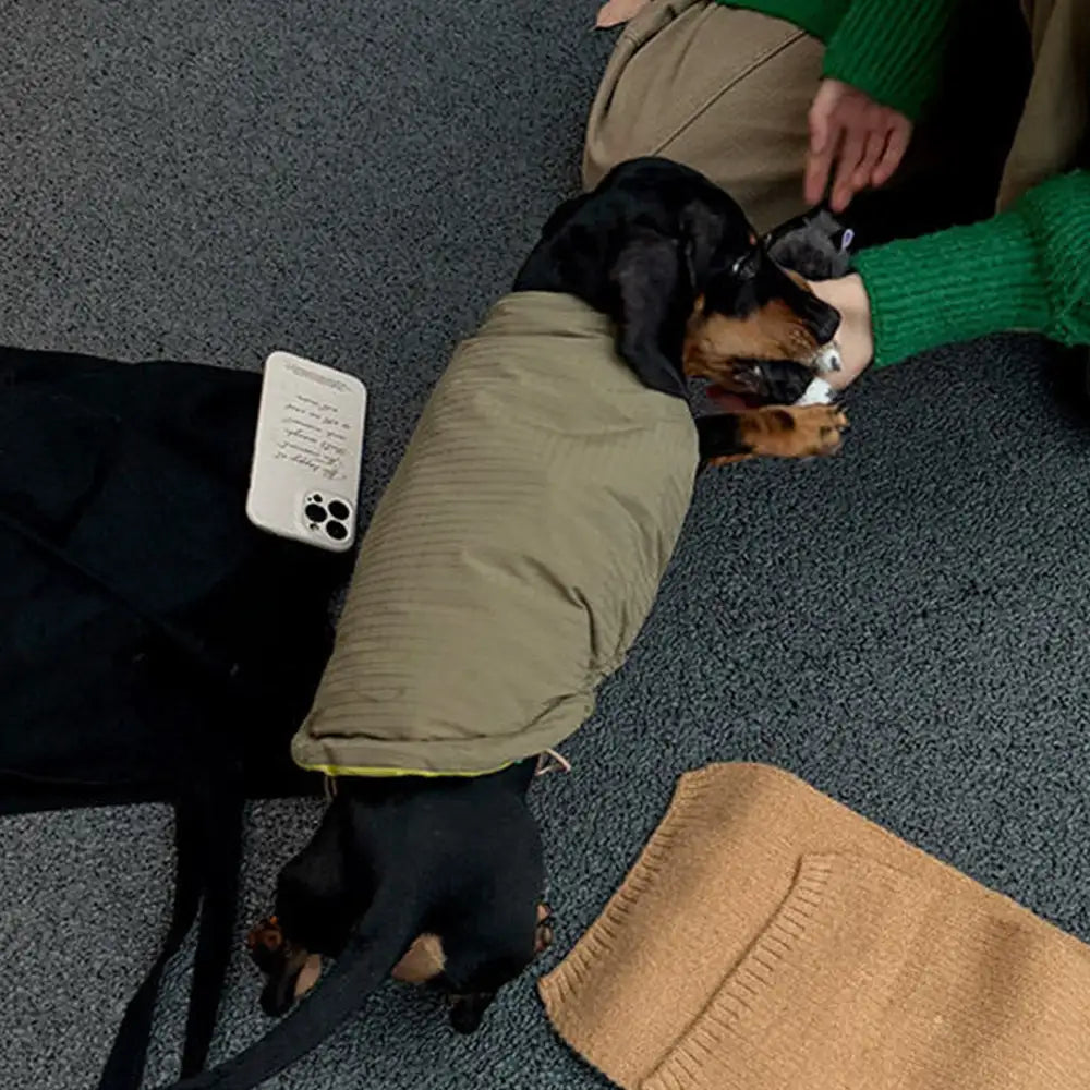 Veste pour chien réversible en padded, épaisse et chaude.
