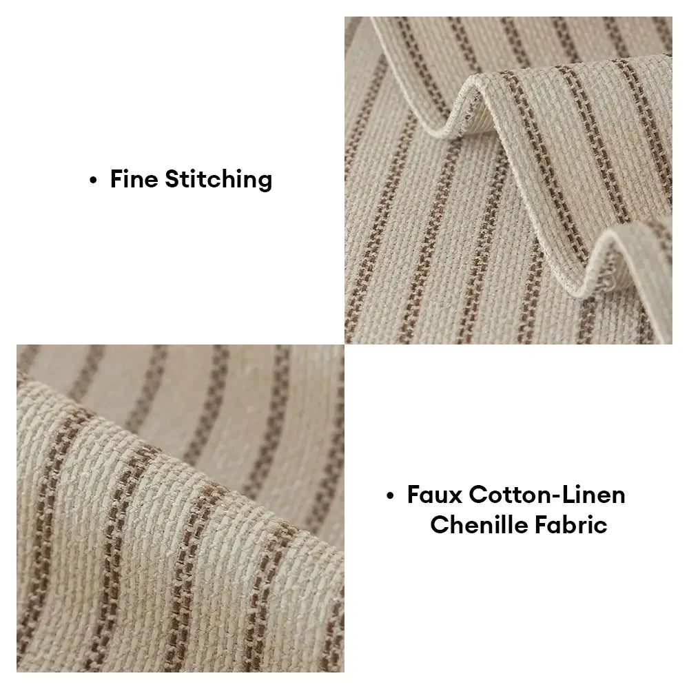 Housse de canapé en chenille rayée en faux coton-lin, respirante et résistante aux griffures.