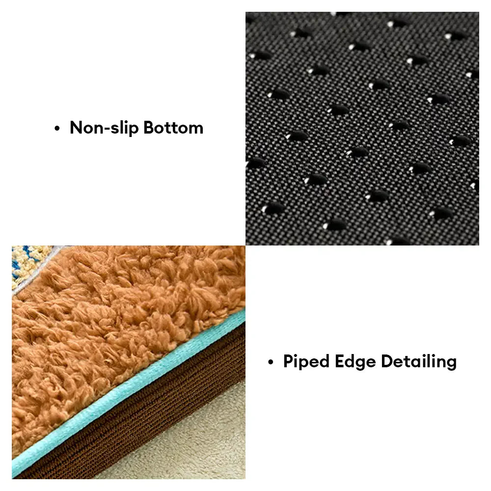 Lit pour animal en fausse laine de mouton, en U, amovible et lavable, orthopédique.