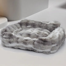 Lit moelleux en velours faux lapin pour chiens et chats