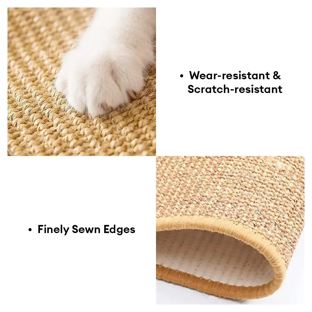 Tapis grattoir pour chat en faux sisal, protection de canapé avec bande Velcro
