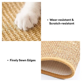 Tapis grattoir pour chat en faux sisal, protection de canapé avec bande Velcro