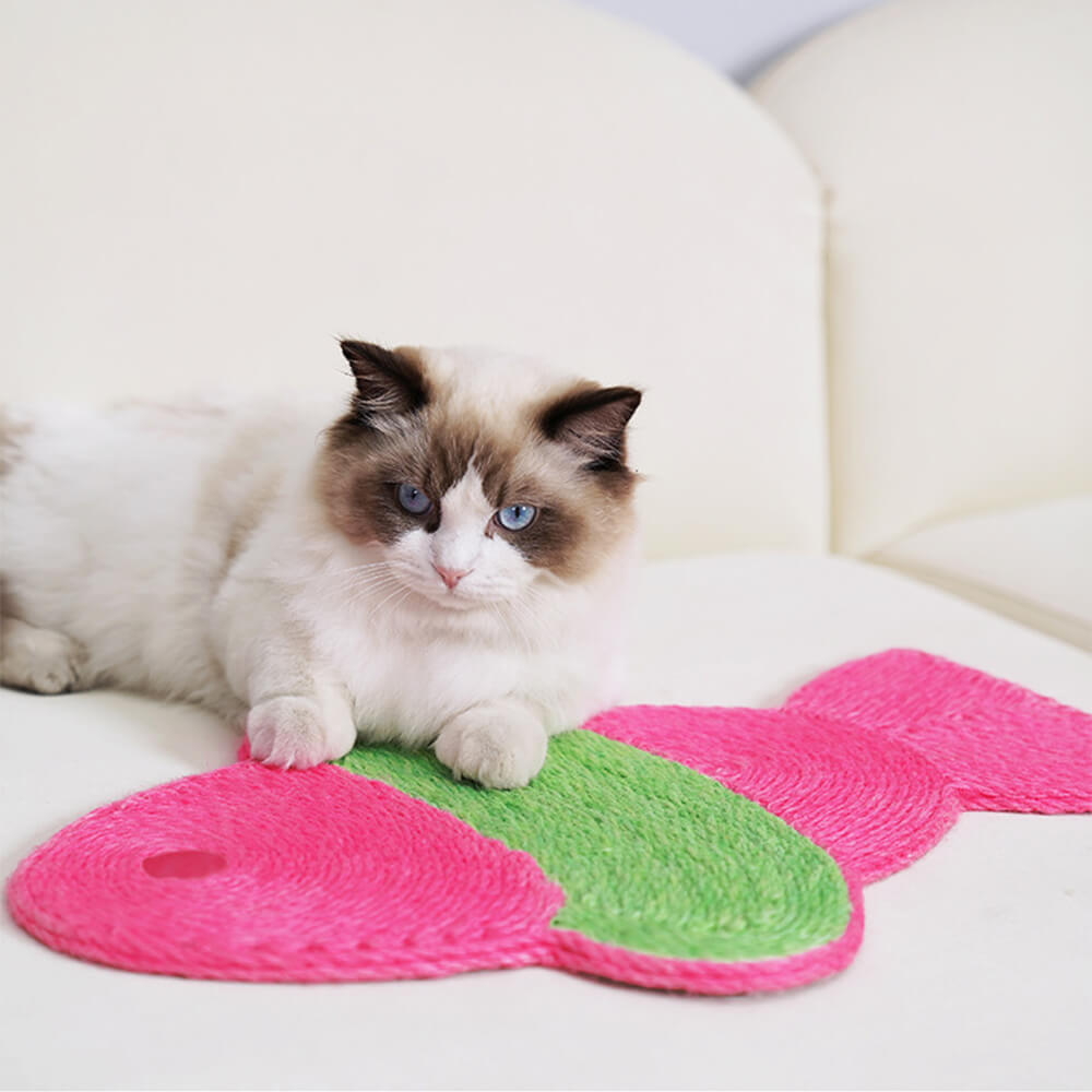 Tableau à gratter pour chat en sisal avec ventouses forme de poisson