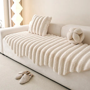 Housse de canapé en peluche moelleuse décorative pour protéger les meubles