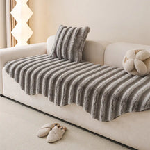 Housse de canapé en peluche moelleuse décorative pour protéger les meubles