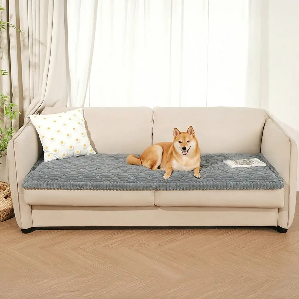Housse de canapé lavable, protecteur de sofa amical pour les animaux, matelas pour animaux de compagnie Fluffy Fuzzy