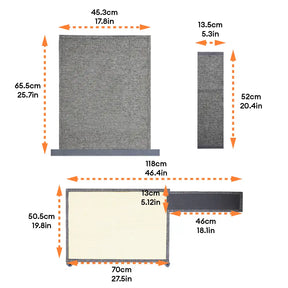 Tapis grattant pour chats entièrement recouvert en faux sisal, protection des accoudoirs de canapé pour chats.