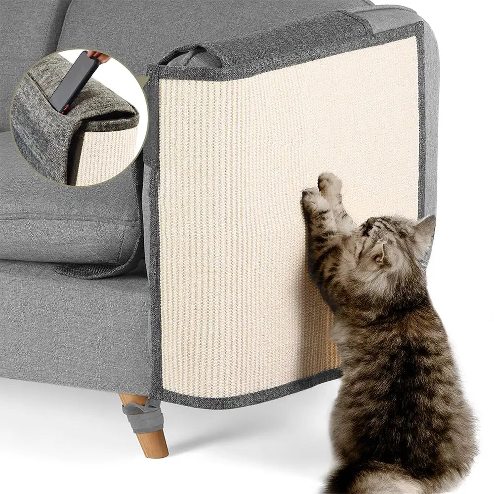 Tapis grattant pour chats entièrement recouvert en faux sisal, protection des accoudoirs de canapé pour chats.
