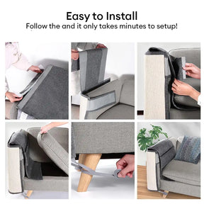 Tapis grattant pour chats entièrement recouvert en faux sisal, protection des accoudoirs de canapé pour chats.