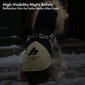 Manteau chaud pour chien avec capuche en fourrure et boucle pour laisse