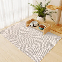 Tapis de gamelle pour animaux motif géométrique grande taille imperméable et antidérapant