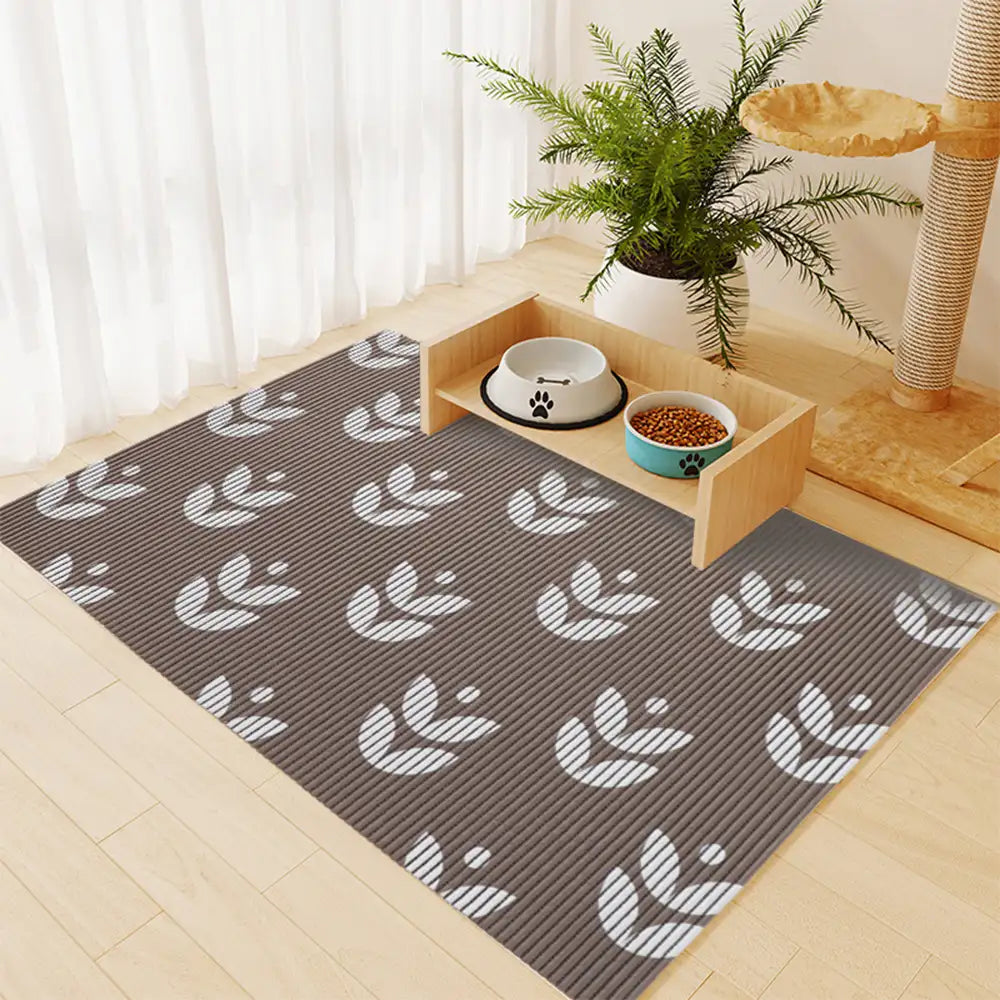Tapis de gamelle pour animaux motif géométrique grande taille imperméable et antidérapant
