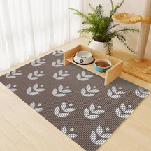 Tapis de gamelle pour animaux motif géométrique grande taille imperméable et antidérapant