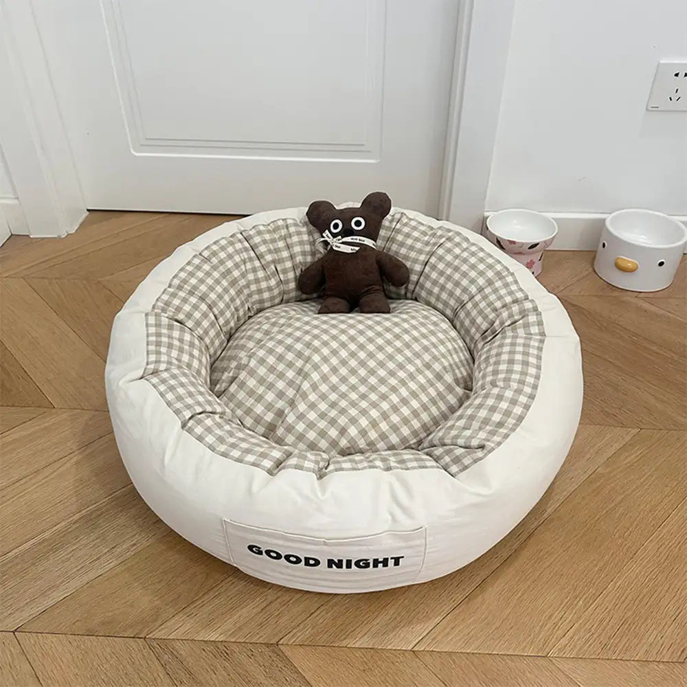 Bonne nuit lit apaisant pour chien avec sommeil profond et jouet ours