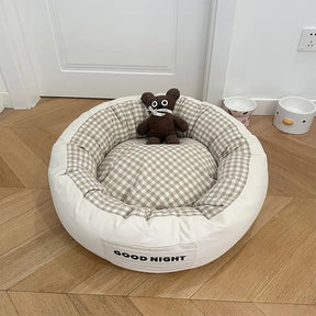 Bonne nuit lit apaisant pour chien avec sommeil profond et jouet ours