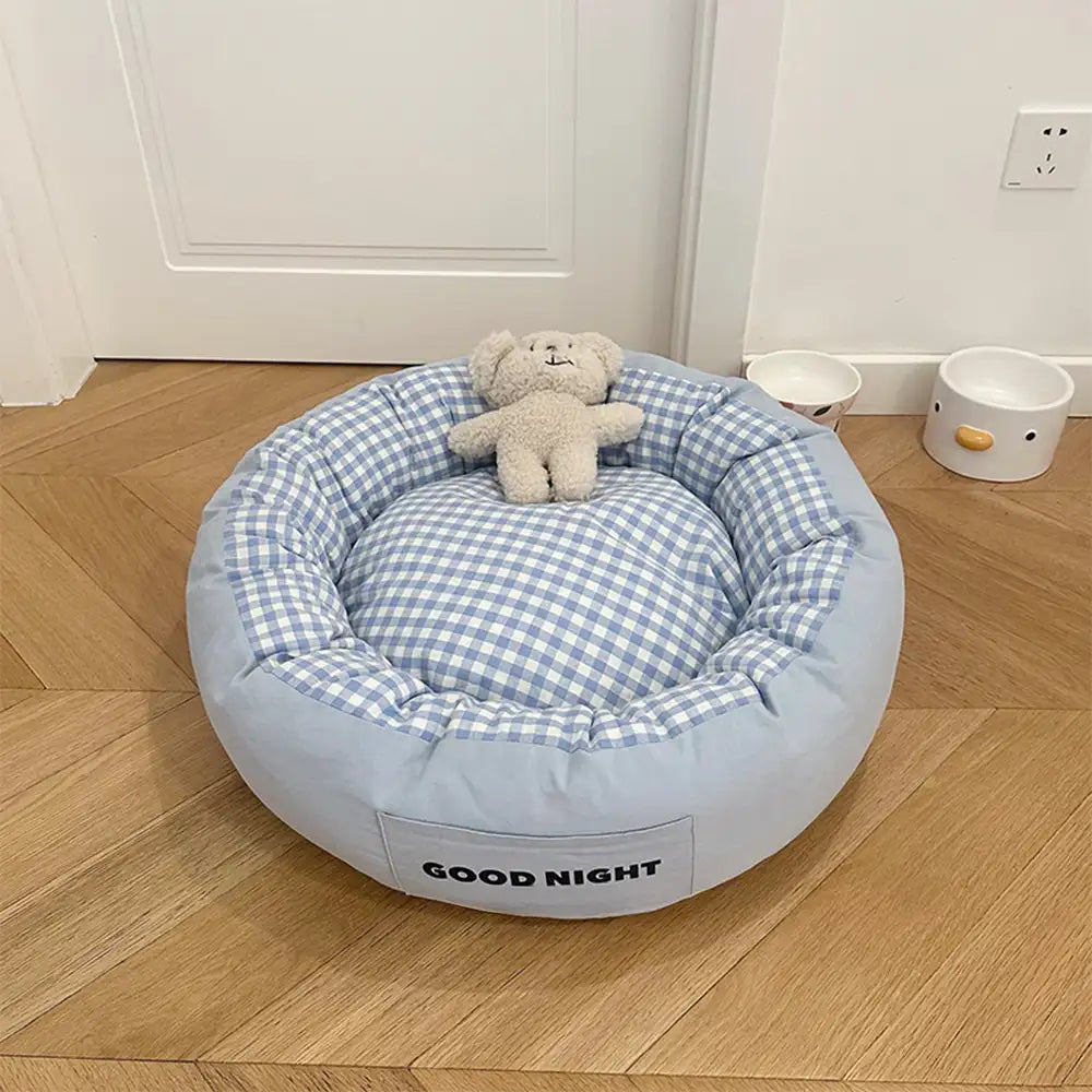 Bonne nuit lit apaisant pour chien avec sommeil profond et jouet ours