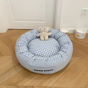 Bonne nuit lit apaisant pour chien avec sommeil profond et jouet ours