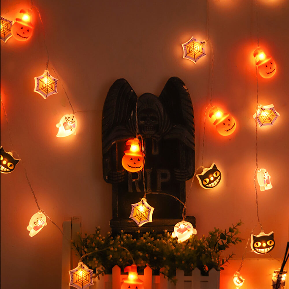 Lumière décorative LED guirlande fantôme citrouille d'Halloween