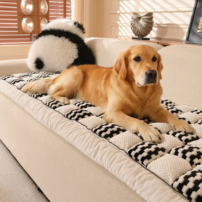 Matelas pour animaux en peluche fait main avec housse de canapé confortable à carreaux