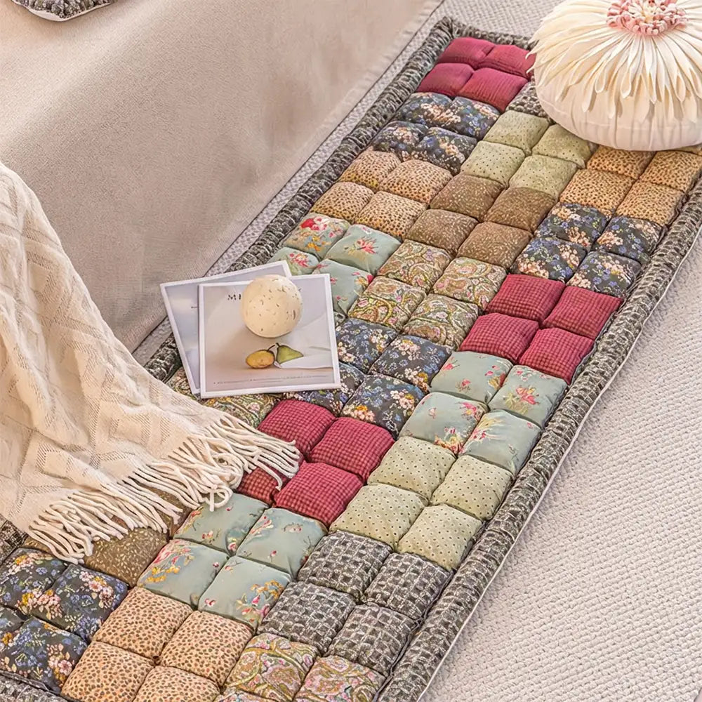 Tapis pour animaux de compagnie en peluche doux, floral vintage fait main, housse de canapé antidérapante